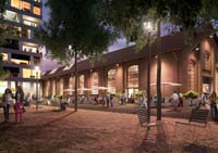 Abendliche Stimmung am Dialogplatz (Visualisierung)